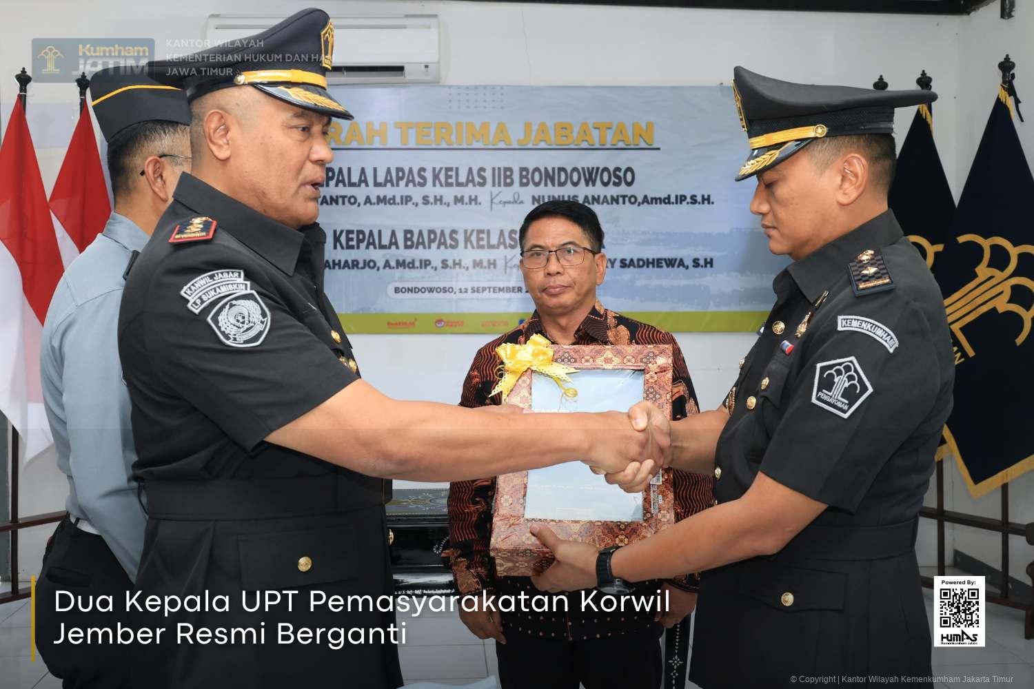 Dua Kepala UPT Pemasyarakatan Korwil Jember Resmi Berganti